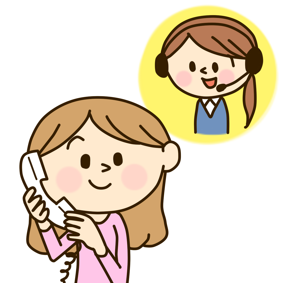 クーリングオフの相談をオペレーターに話す女性の画像